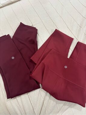 lululemon athletica Women's Leggings Duo - Burgundy and Wine Red